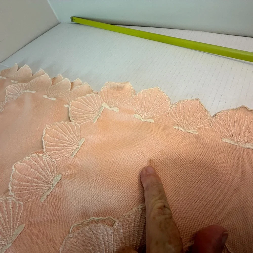 Vintage Pink Embroidered Linen Placemats Set Of 5